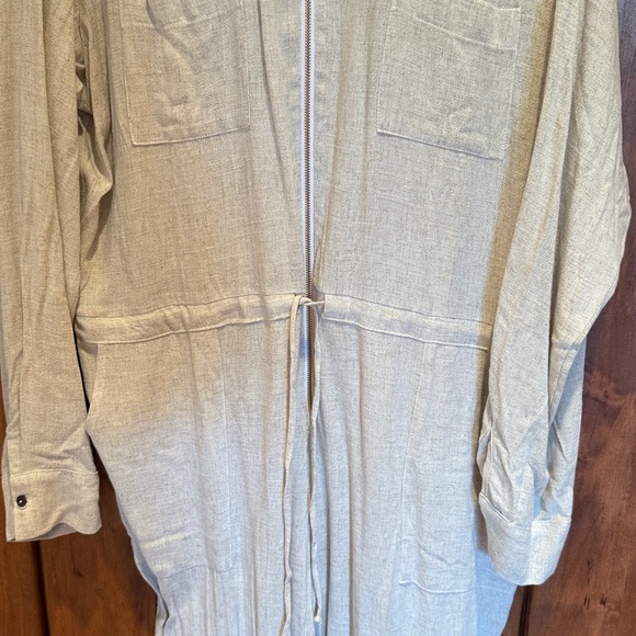 TYSA Womens Fly Me To The Moon Linen Jumpsuit in Neutral Size 4 - Picture 3 of 8